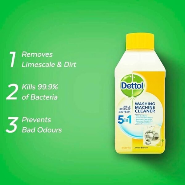 Dettol Antibacterial Washing Machine Cleaner Lemon 250 ML - Image 3