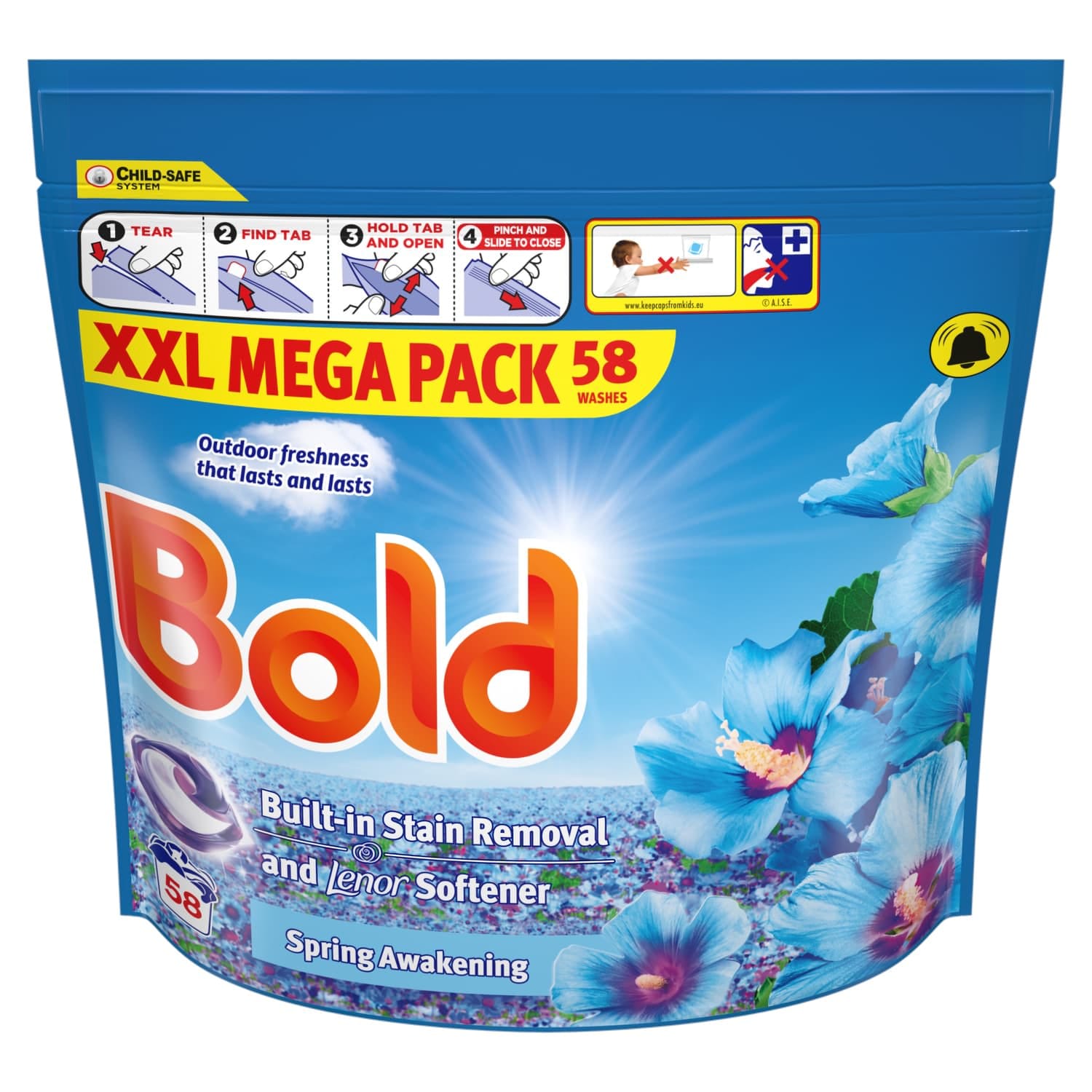 Bold Built In Stain Removal With Lenor Softner Spring Awakening 58 Pods