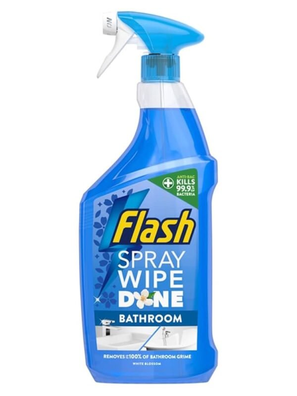 Flash Spray Wipe Done Bathroom Anti Bacterial White Blossom 800 ML