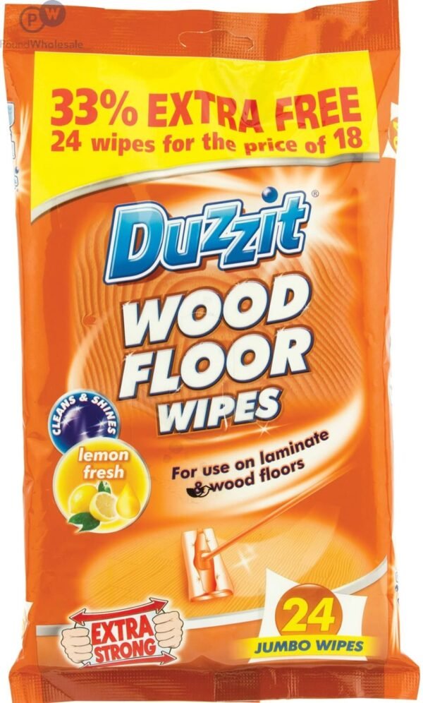Duzzit Wood Floor Wipes Lemon Fresh-24 Jambo Wipes
