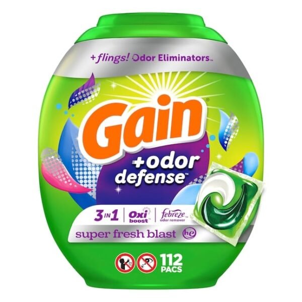 Gain Filings 3 In 1 Super Fresh Blast With Odor Defense Washing Pods 112