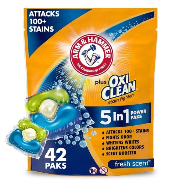 Arm & Hammer Concentrated Laundry Oxi Clean 5 In 1 Stain Fighter 42 Pods