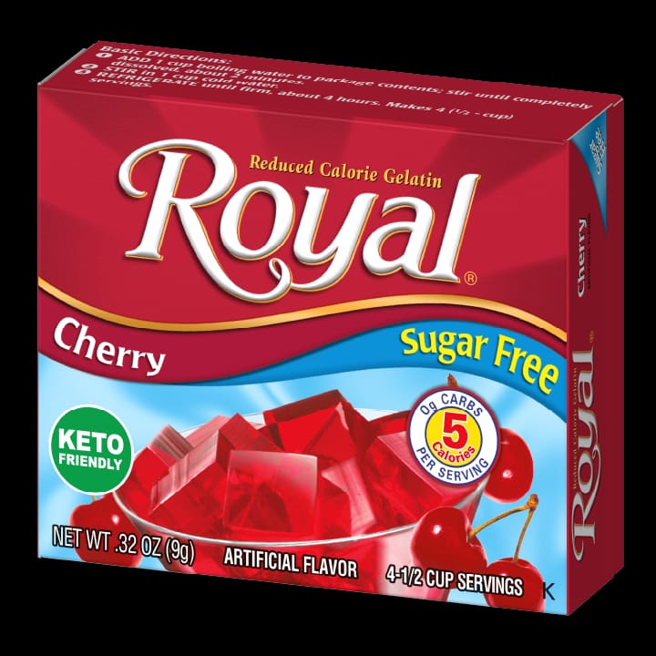 Royal Gelatin Cherry 0 Fat Suger Free Keto Friendly 9 G