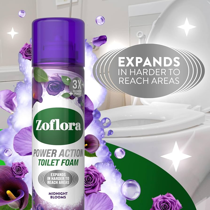 Zoflora Toilet Antibacterial Foam Spray Midnight Bloom 300 ML