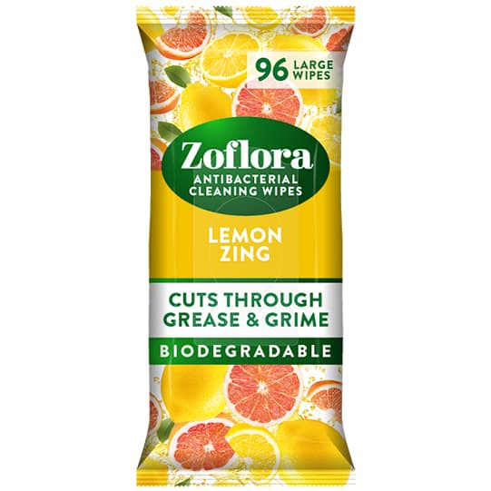 Zoflora Disinfectant Wipes Lemon Zink 96 SHT