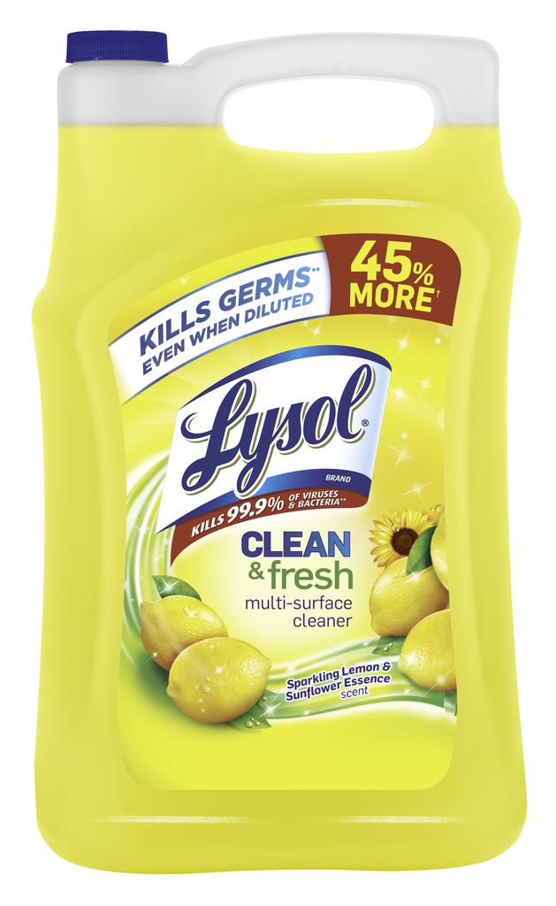 Lysol Clean & Fresh Multisurface Cleaner Sparkling Lemon & Sunflower Essence Scent 6.21 Liter