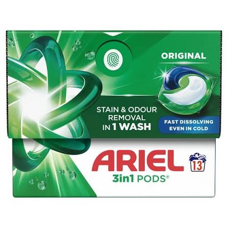 Ariel 3 In 1 Washing Pods Original 13 Wash