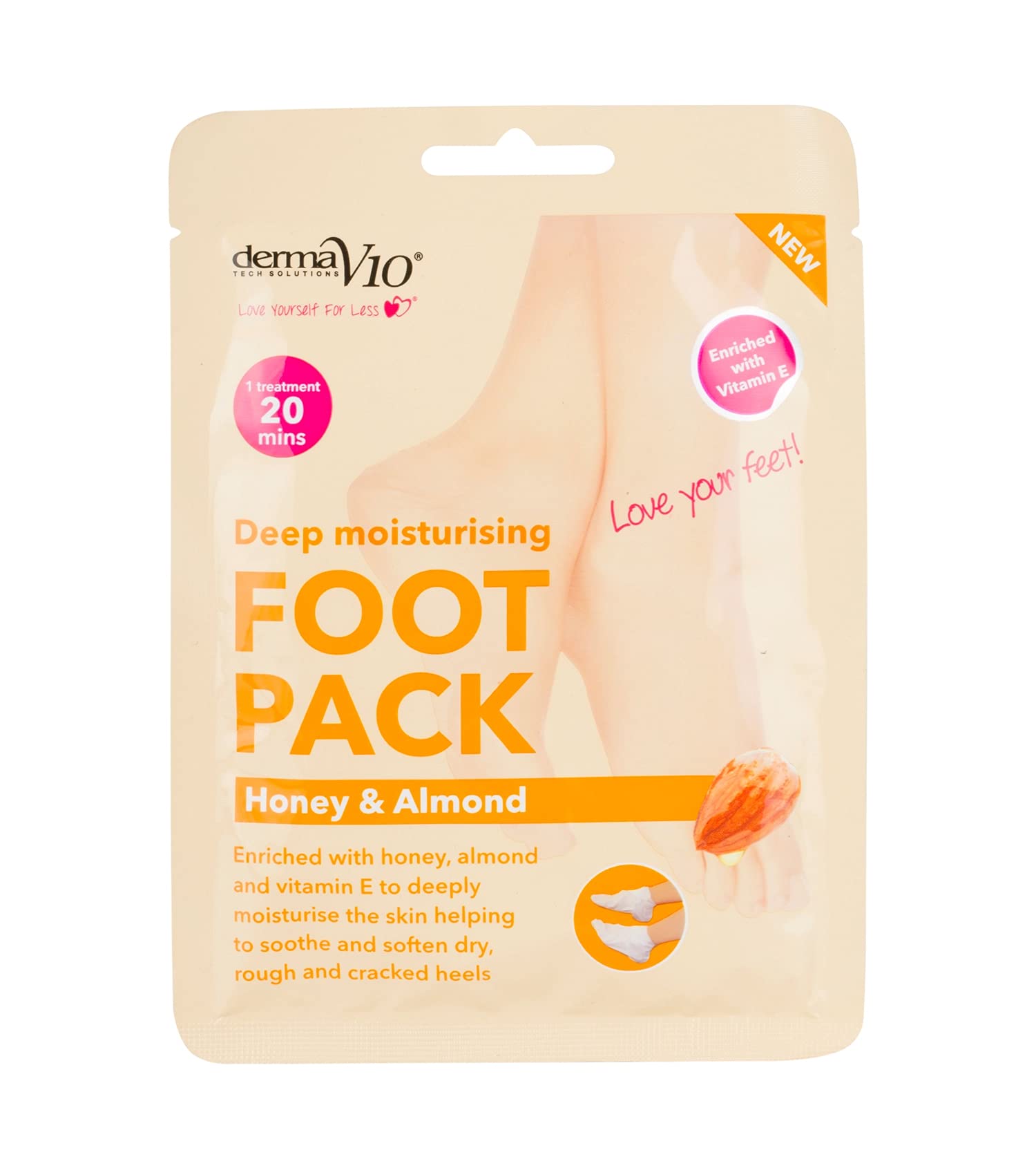 Derma V10 Moist Oil Foot Pack Honey & Almond