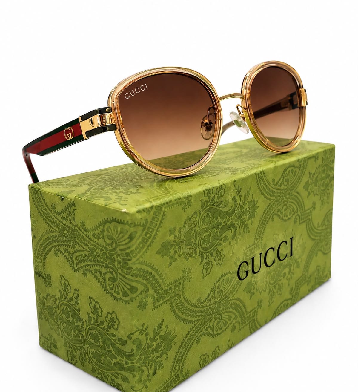 Luxury Gucci Oval shape - Brown lens